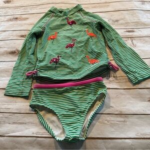 Mini Boden flamingo swimsuit guc light pilling 6/7